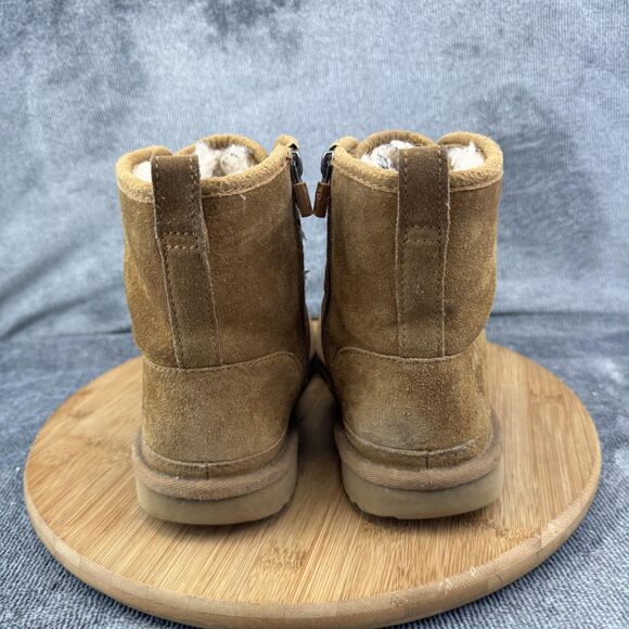 UGG Boots Womens Size 6 Brown Suede Shearling Lined Lace Zip Ankle Booties - Picture 5 of 11